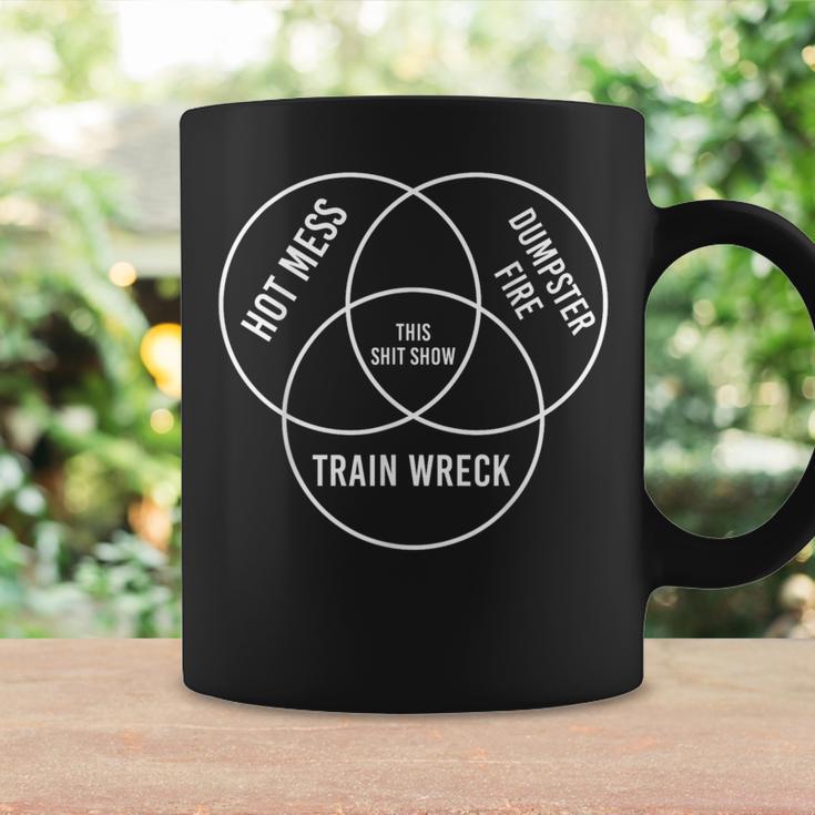 Hot Mess Dumpster Fire Train Wreck Shit Show Coffee Mug Gifts ideas