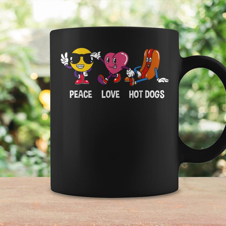 Hotdog Lovers Peace Love Hot Dogs Coffee Mug Gifts ideas