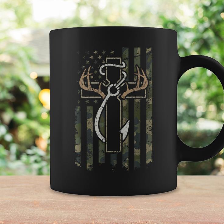 Hunting Fishing Faith Christian Hunter Fisherman Camo Usa Coffee Mug Gifts ideas