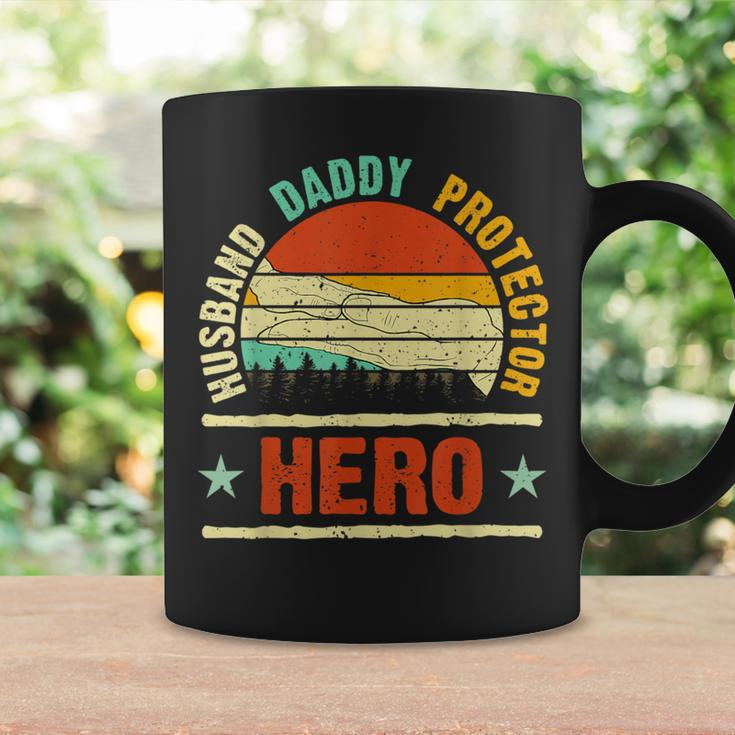 Husband Daddy Protector Hero Vintage Sunset Dad Coffee Mug Gifts ideas