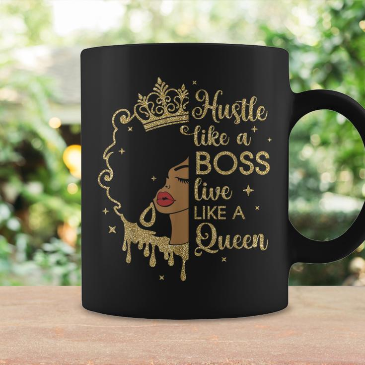 Hustle Like A Boss Live Like A Queen Afro Queen Black Woman Coffee Mug Gifts ideas
