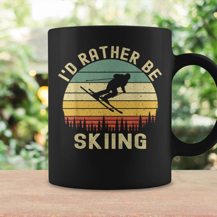 I'd Rather Be Skiing Retrointage Skifahrer Ski Herren Papa Jungen Tassen Geschenkideen