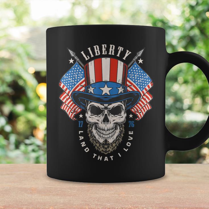 Independence Day 4Th July Usa Flag America Liberty Skull Coffee Mug Gifts ideas