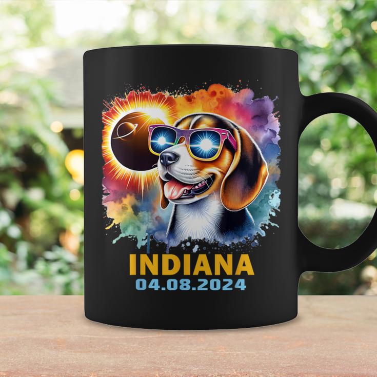 Indiana Total Solar Eclipse 2024 Beagle Dog Colorful Coffee Mug Gifts ideas