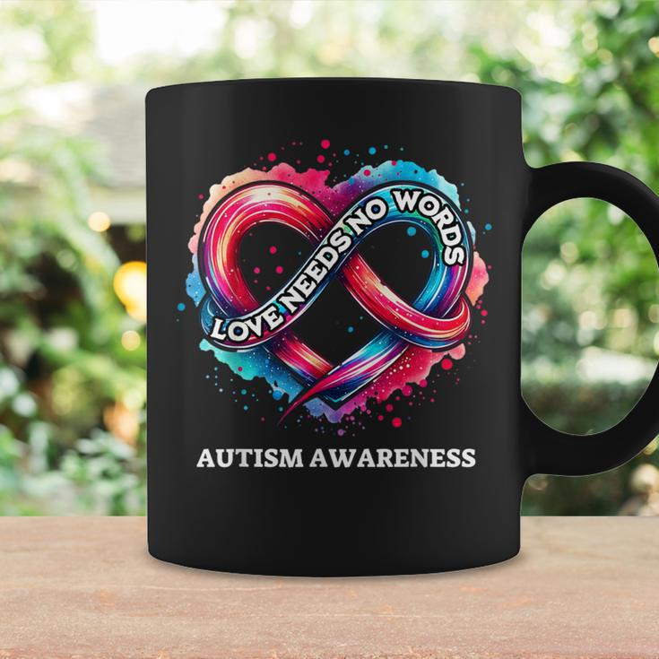 Infinity Heart Love Needs No Words Autism Awareness Tie Dye Coffee Mug Gifts ideas