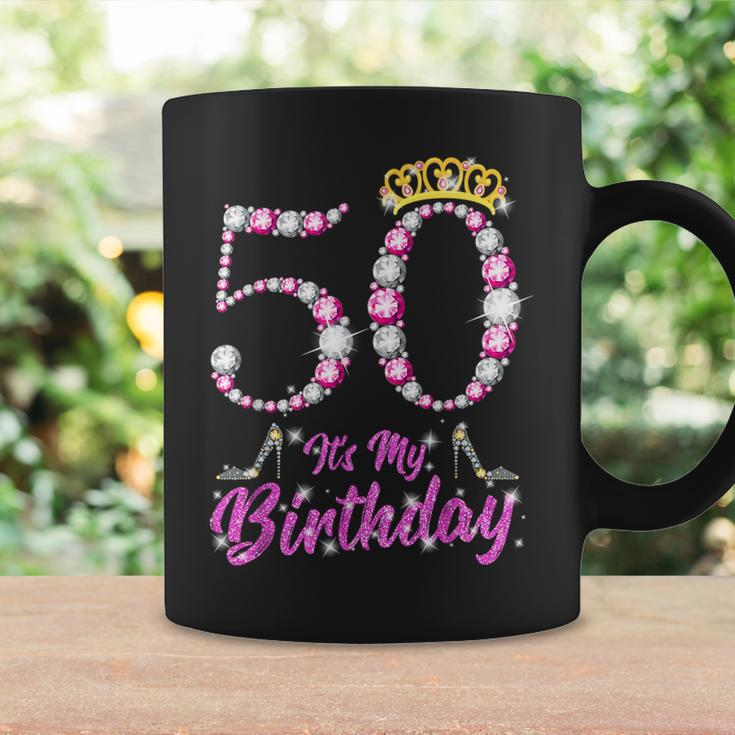 It's My 50Th Birthday Queen Tiara Shoes 50 Yrs Old Bday Coffee Mug Gifts ideas