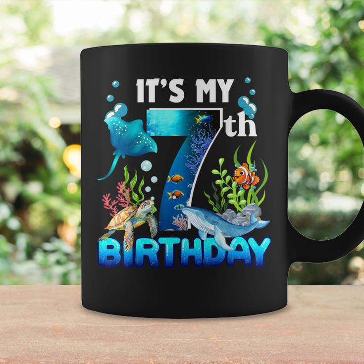 It's My 7Th Birthday Party Ocean 7 Years Old Sea Fish B-Day Coffee Mug Gifts ideas