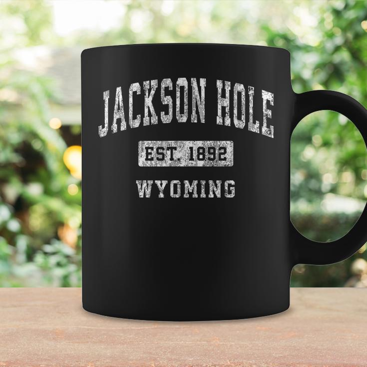 Jackson Hole Wyoming Wy Vintage Established Sports Coffee Mug Gifts ideas