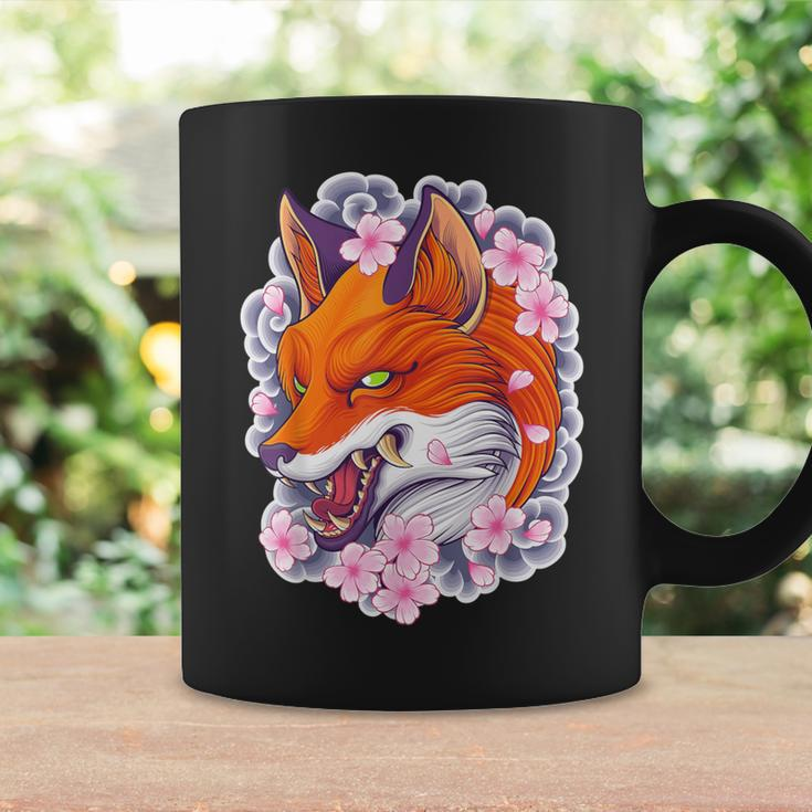Japanese Fox Aesthetic Fox Sakura Anime Kitsune Coffee Mug Gifts ideas