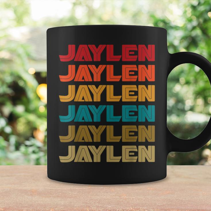 Jaylen Name Retro Given Name Colorful Inline Font Coffee Mug Gifts ideas