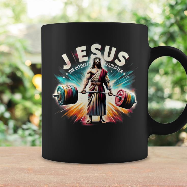 Jesus The Ultimate Deadlifter Retro Jesus Christian Workout Coffee Mug Gifts ideas