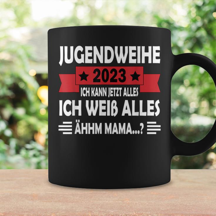 Jugendweihe 2023 Tassen Ich Weiß Alles - Stylisches Feier-Tassen in Schwarz Geschenkideen
