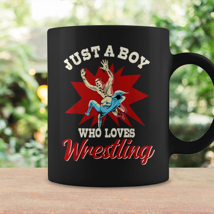 Just A Boy Who Loves Wrestling Boys Wrestle Wrestler Coffee Mug Gifts ideas