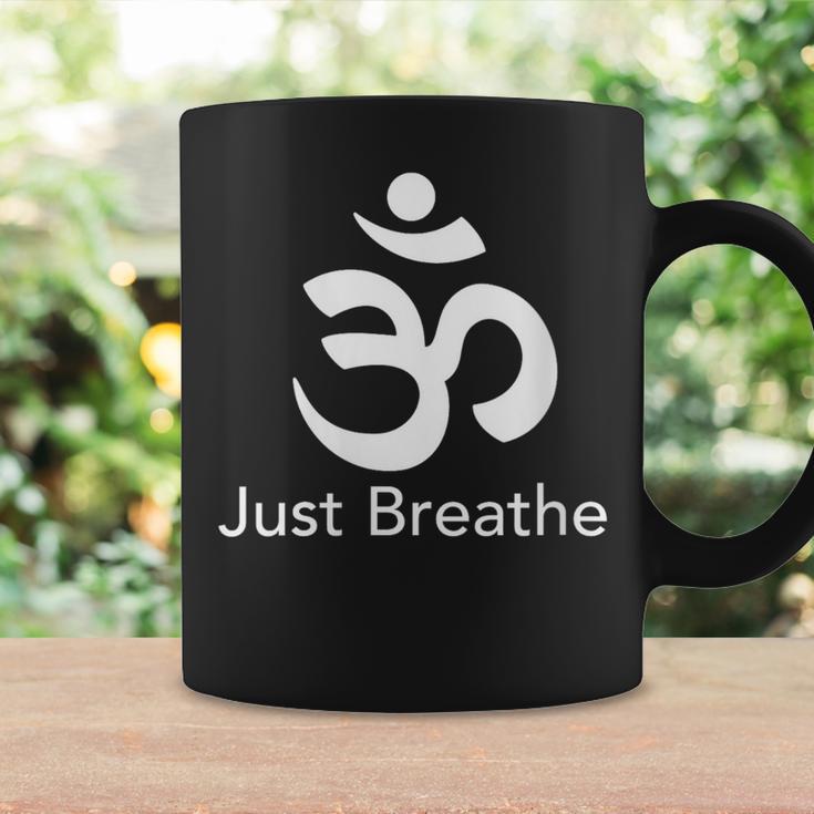 Just Breathe Spiritual Yoga Symbol Namaste Coffee Mug Gifts ideas