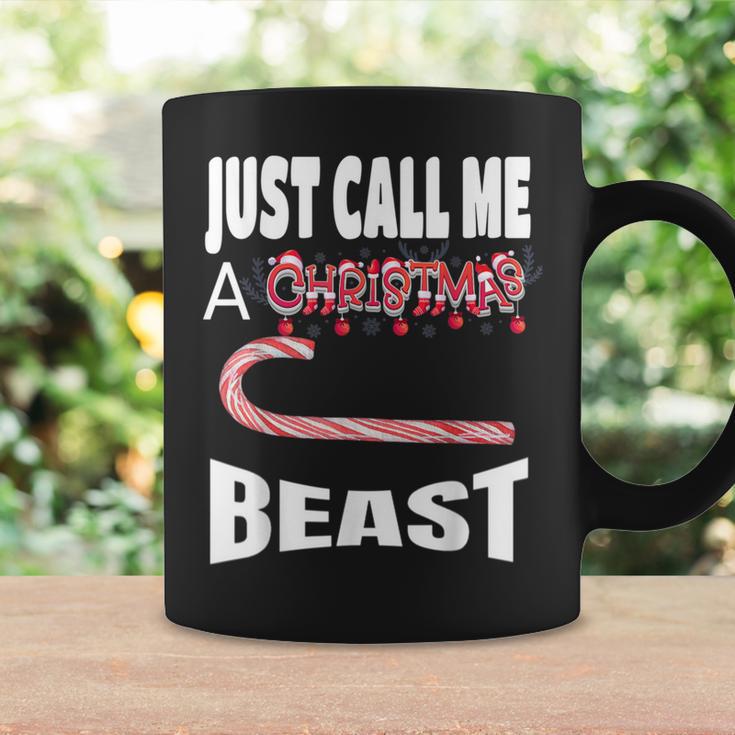 Just Call A Christmas Beast With Cute Candy Cane Coffee Mug Gifts ideas