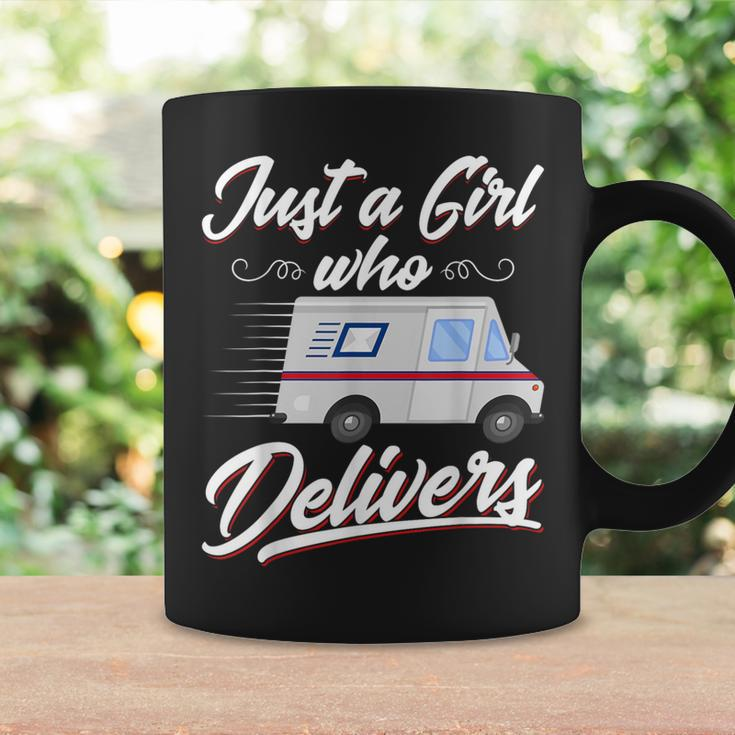 Just A Girl Who Delivers Postwoman Mail Truck Driver Coffee Mug Gifts ideas