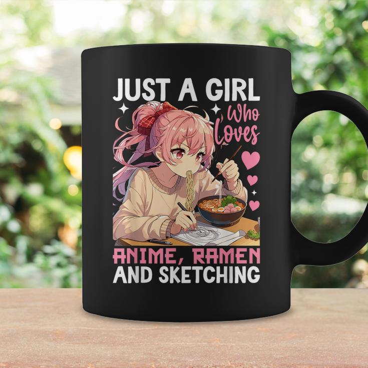 Just A Girl Who Loves Anime Ramen And Sketching Anime Merch Coffee Mug Gifts ideas