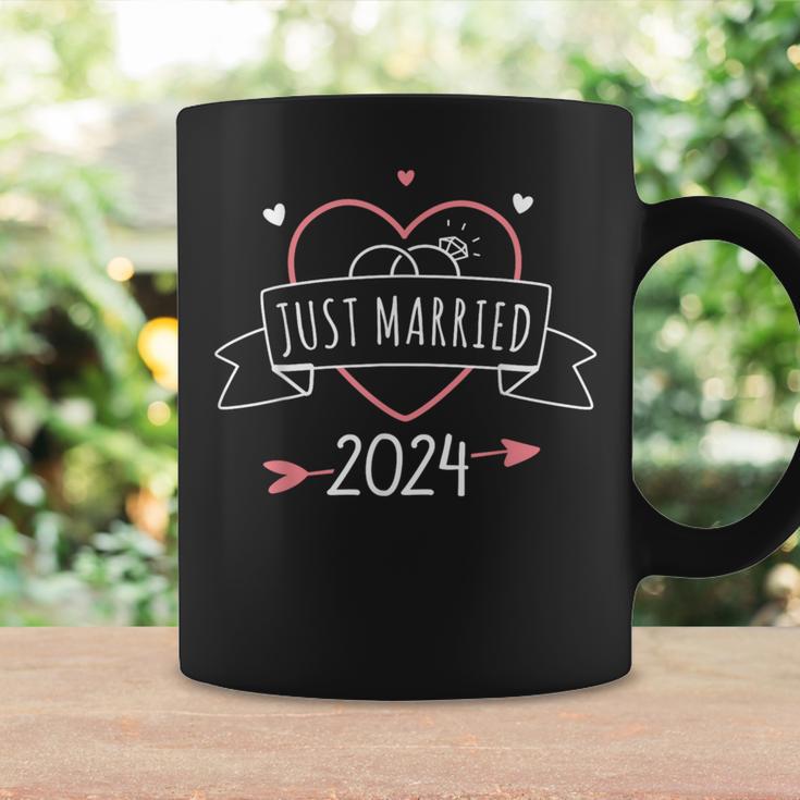 Just Married 2024 With Heart For Wedding And Honeymoon Coffee Mug Gifts ideas