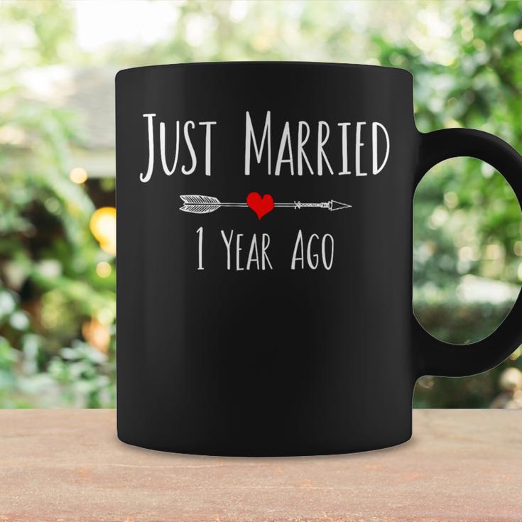 Just Married One Year Ago 1St First Wedding Anniversary Coffee Mug Gifts ideas