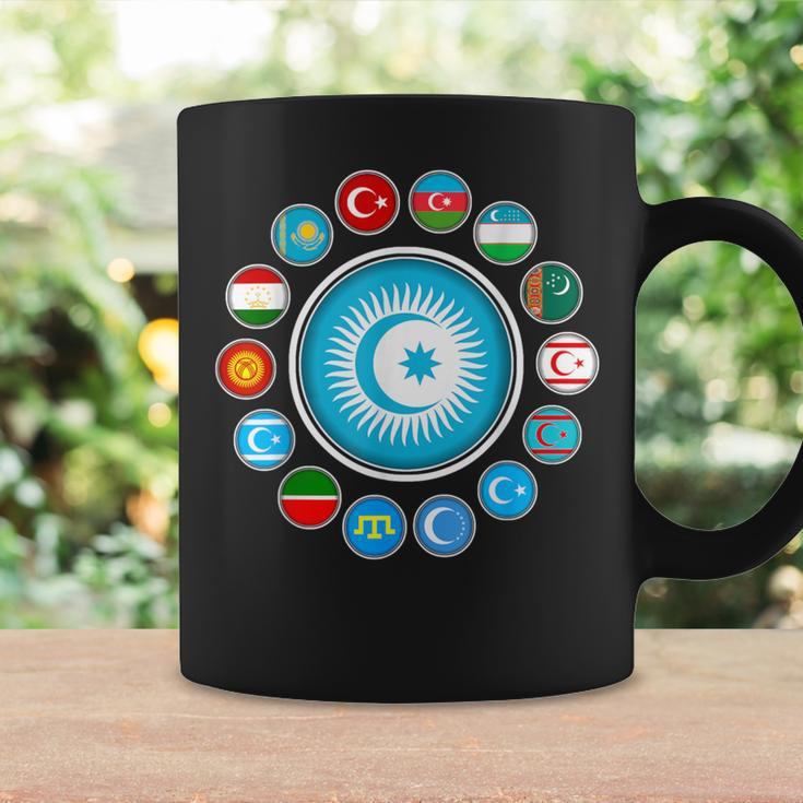 Kasachstan Göktürk Türkei Flagge Schwarzes Tassen, Türkiye Bayrak Design Geschenkideen