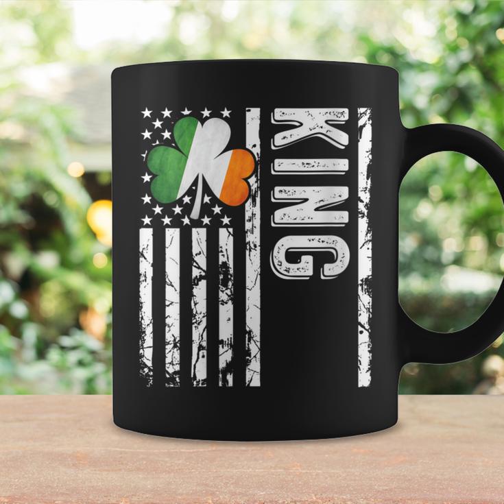 King Last Name Irish Pride Flag Usa St Patrick's Day Coffee Mug Gifts ideas