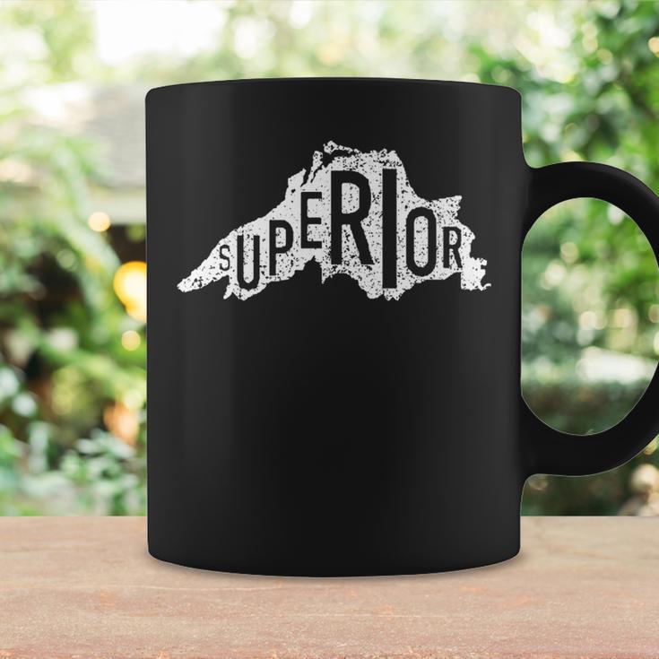 Lake Superior Distressed Outline Coffee Mug Gifts ideas