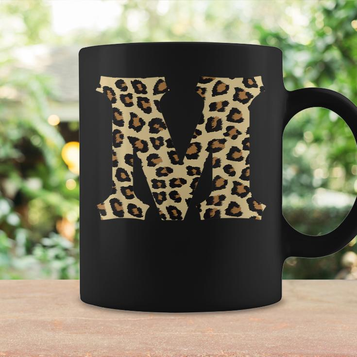 Leopard Cheetah Print Letter M Initial Rustic Monogram Coffee Mug Gifts ideas