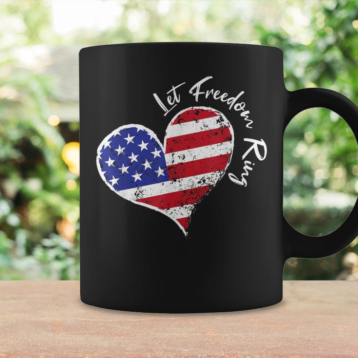Let Freedom Ring Heart 4Th Of July Patriotic Usa Flag Stars Coffee Mug Gifts ideas