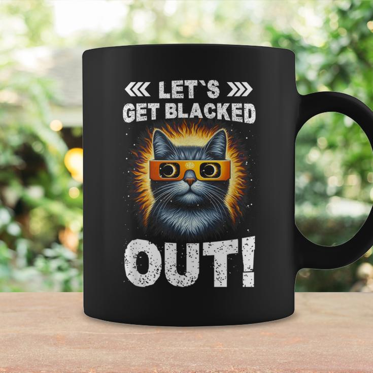 Let's Get Blacked Out Total Solar Eclipse 2024 Cat Lover Coffee Mug Gifts ideas