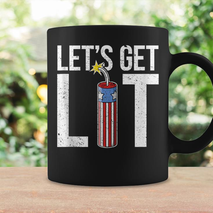 Let's Get Lit Fireworks Usa Flag July 4Th Coffee Mug Gifts ideas