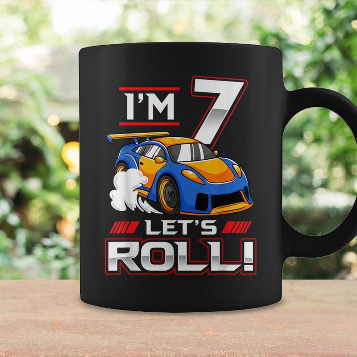 Let's Roll Race Car 7Th Birthday 7 Year Old Boy Racing Coffee Mug Gifts ideas