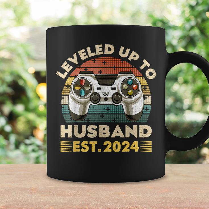 I Leveled Up To Husband Est 2024 Promoted To Hubby Groom Coffee Mug Gifts ideas