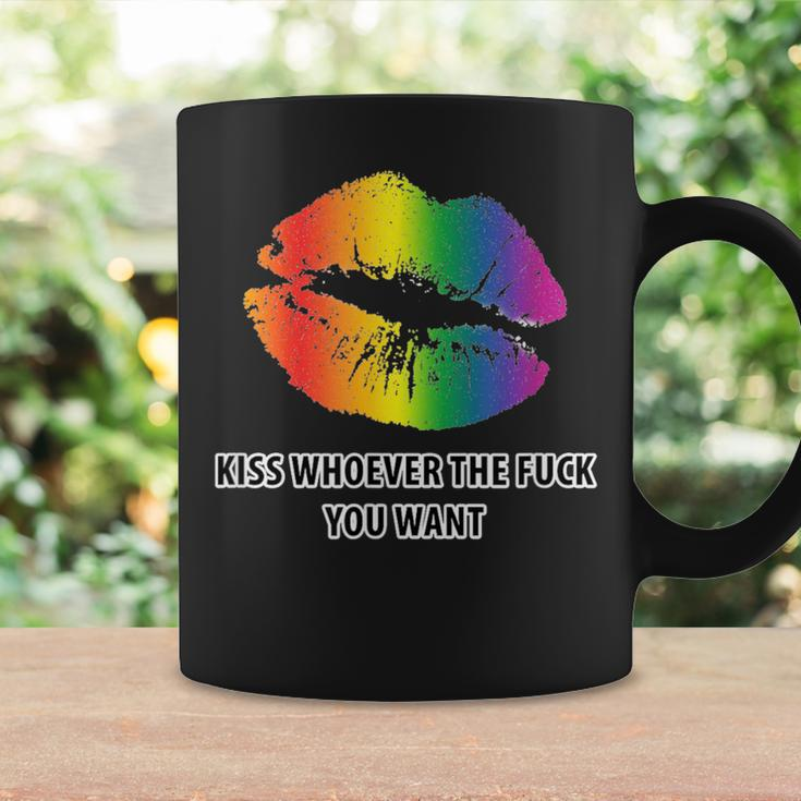 Lgbt Rainbow Kiss Whoever The Fuck You Want Coffee Mug Gifts ideas