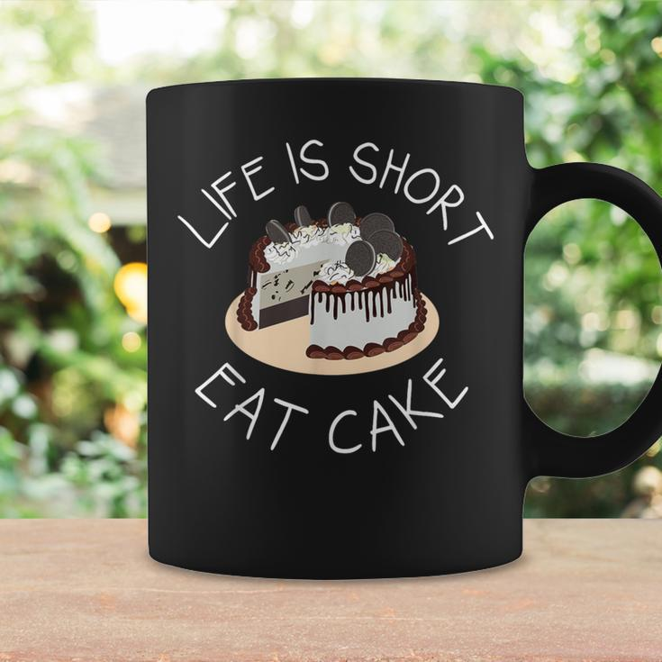 Life Is Short Eat Cake Yolo No Regrets Coffee Mug Gifts ideas