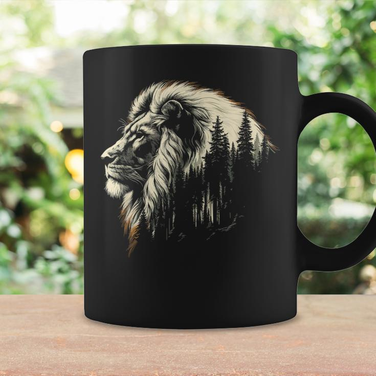 Lion Forest Graphic Vintage Lion King Illustration Animal Coffee Mug Gifts ideas