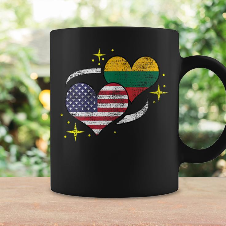 Lithuanian American Flag Heart Lithuanian Vintage Coffee Mug Gifts ideas