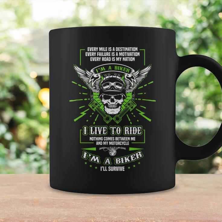 I Live To Ride Motorcycle Biker Gear Skull Weekend Warrior Coffee Mug Gifts ideas