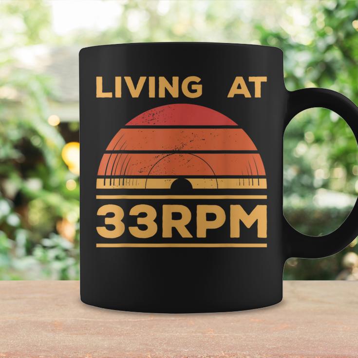 Living At 33Rpm Vinyl Collector Vintage Record Player Music Coffee Mug Gifts ideas