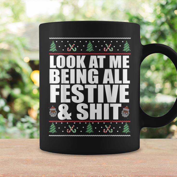 Look At Me Being All Festive & Shit Ugly Sweater Meme Coffee Mug Gifts ideas