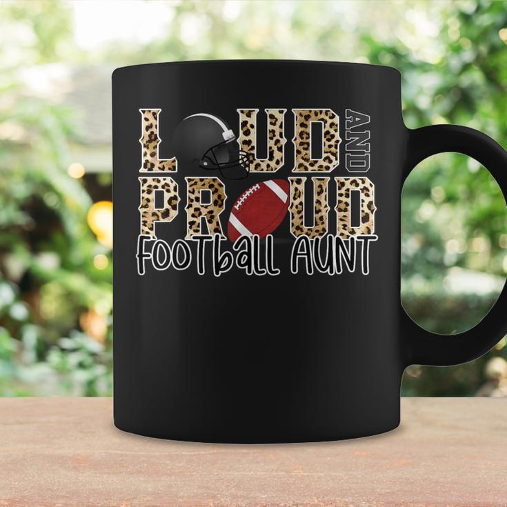 Loud Proud Football Aunt Leopard Print Cheetah Pattern Coffee Mug Gifts ideas