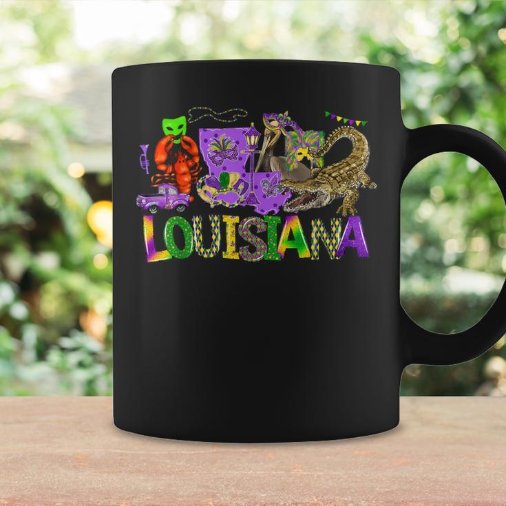 Louisiana Mardi Gras New Orleans Alligator Pelican Crawfish Coffee Mug Gifts ideas