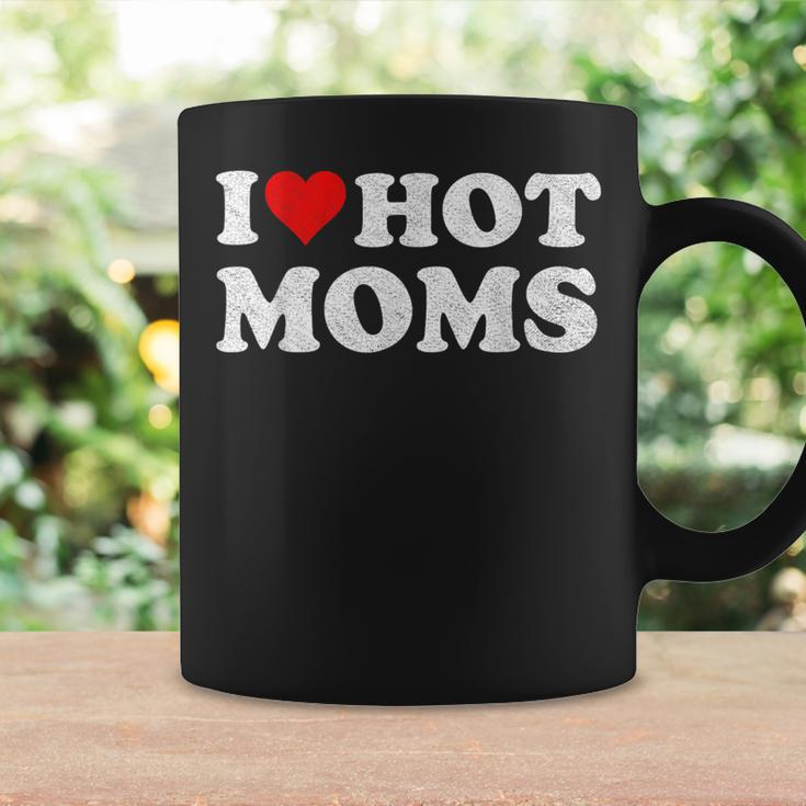 I Love Hot Moms I Heart Hot Moms Distressed Retro Vintage Coffee Mug Gifts ideas
