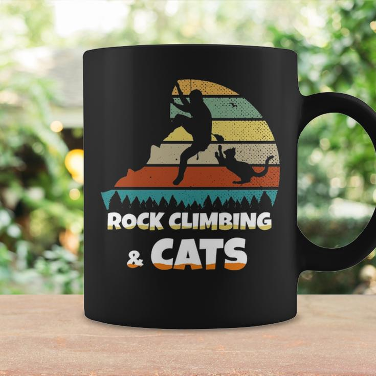 I Love Rock Climbing & Cats Mountain Climber Cat Lover Coffee Mug Gifts ideas