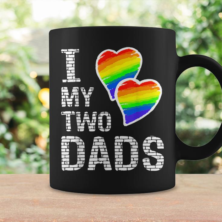 I Love My Two Dads Lgbt Pride Month And Father's Day Heart Coffee Mug Gifts ideas