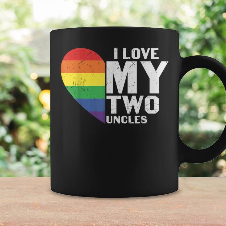 I Love My Two Uncles Family Matching Lgbtq Gay Uncle Pride Coffee Mug Gifts ideas