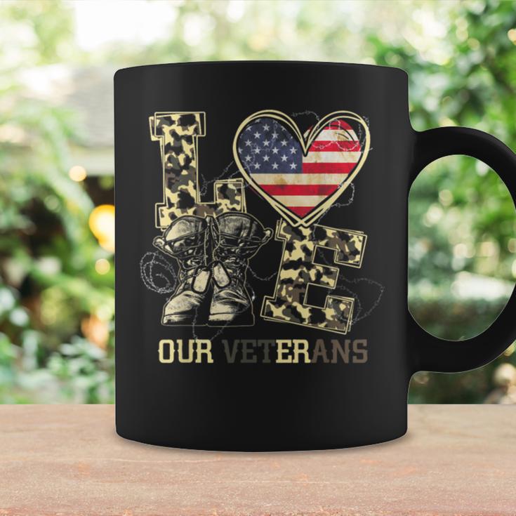 Love Our Veterans Us Military Veterans Day Mens Womens Coffee Mug Gifts ideas