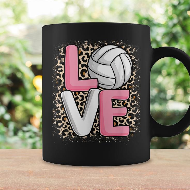 Love Volleyball Leopard Print Girls Volleyball Lover Coffee Mug Gifts ideas
