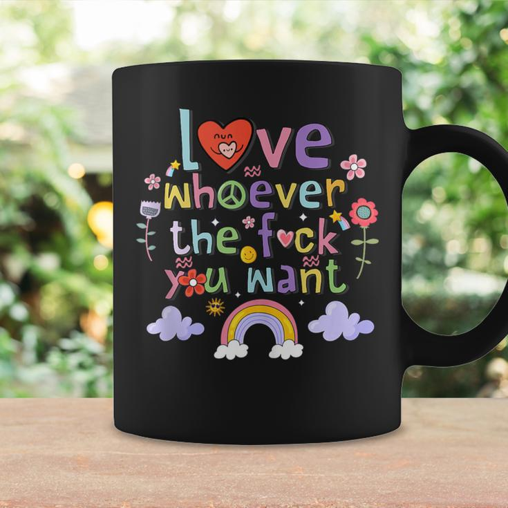 Love Whoever The Fuck You Want Flowers Colorful Coffee Mug Gifts ideas