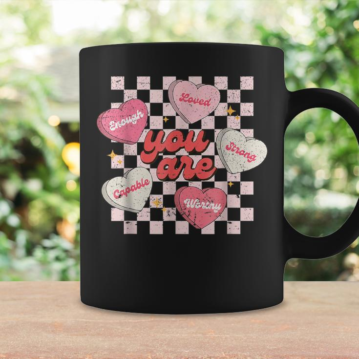 You Are Loved Worthy Enough Candy Heart Teacher Valentine Coffee Mug Gifts ideas