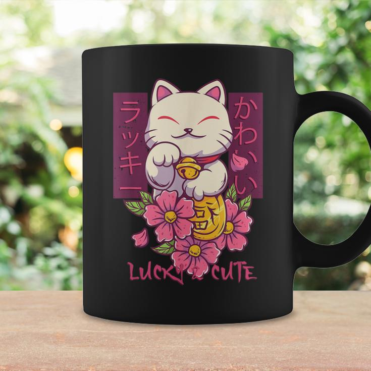 Lucky And Cute Japanese Lucky Cat Maneki Neko Good Luck Cat Coffee Mug Gifts ideas